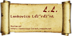 Lenkovics Lóránt névjegykártya
